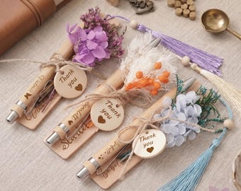 Juego de bolígrafo y marcapáginas personalizado / Regalo personalizado de agradecimiento para profesores / Juego de escritura de madera con nombre grabado / Regalo de agradecimiento para ella y para él