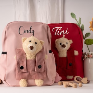Custom Teddy Bear Backpack Custom Back to School Bag with Embroidered Name Monogram Backpacks for Girls Boys, Birthday Gifts, Christmas Gift