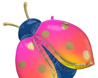 33" Ladybug Foil Balloon, Garden Party Decor