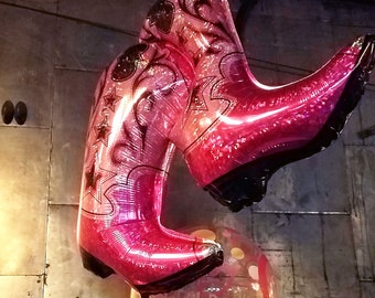 36" Cowgirl Boots Balloon, Pink Boots Foil Balloon, Nash Bash, Bachelorette Last Yee Haw, Rodeo Party Decor, Texas Party Theme,Western Theme