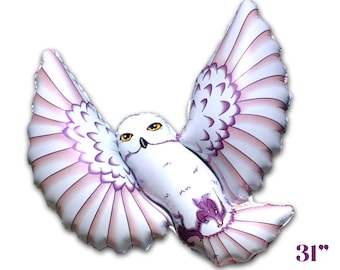 Flying Owl Balloon, 38" Snow White Owl, Wizard Owl