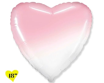 18" Pink Ombre Heart Foil Balloon, Baby Shower Decor