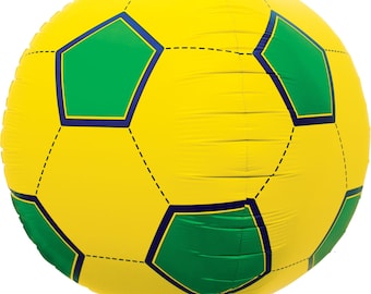 17" Soccer Ball Foil Balloon, Brazil Colors
