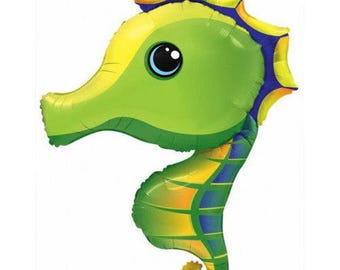 Baby Seahorse Balloon, Under the Sea Party Theme, Two the Sea, Mermaid Under the Sea.