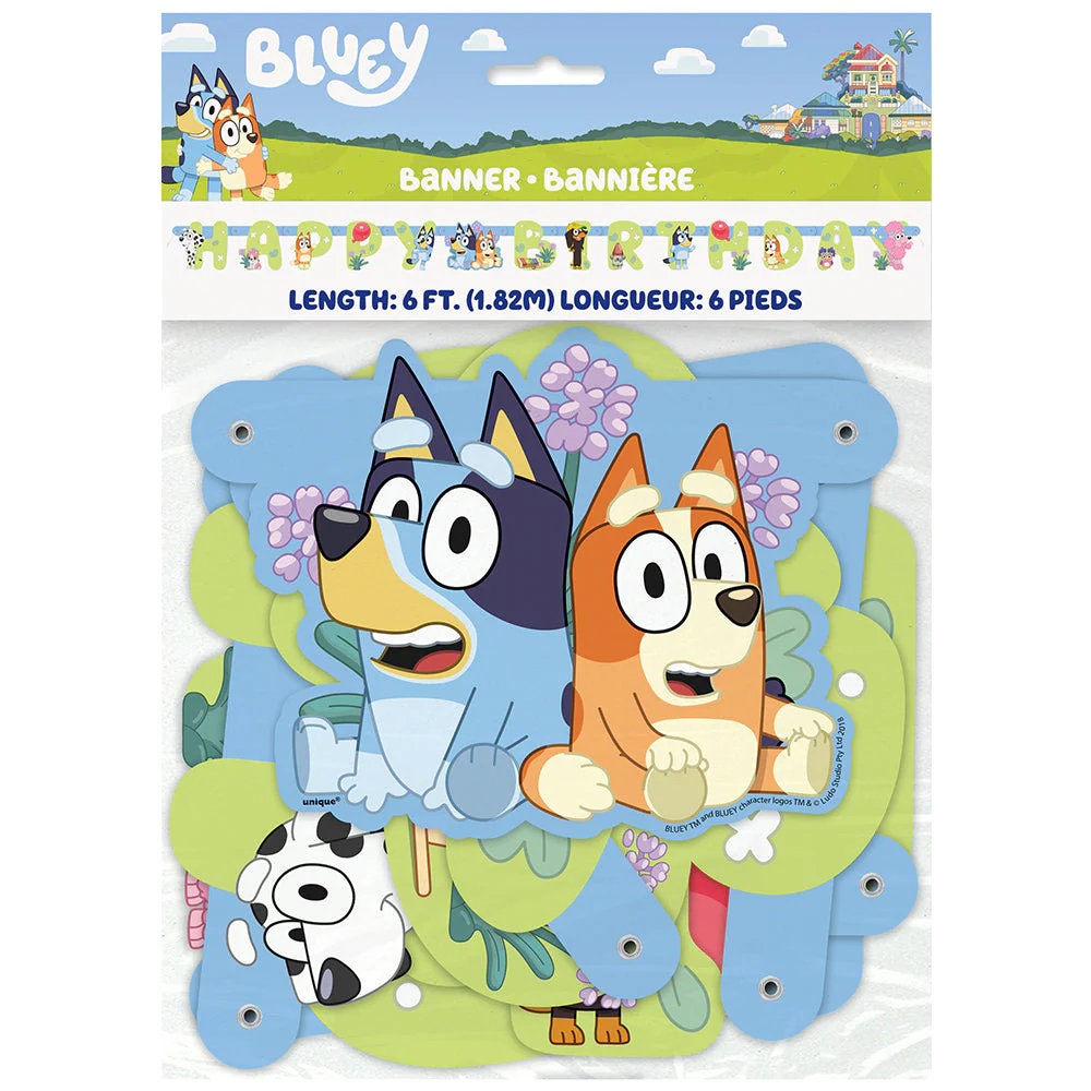 Bluey and Bingo Birthday Banner – Jointed Happy Birthday Sign