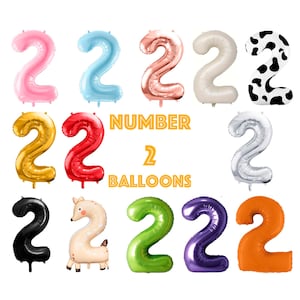 34&quot; Number 2 Balloon, 22nd Birthday Party Decor, 2nd Anniversary, Feelin 22, Two Cool, 2nd Birthday Balloons, 2 Fast 2 Curious, Tea for Two