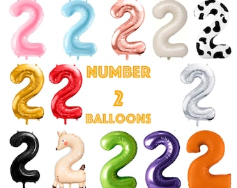 34" Number 2 Balloon, 22nd Birthday Party Decor, 2nd Anniversary, Feelin 22, Two Cool, 2nd Birthday Balloons, 2 Fast 2 Curious, Tea for Two
