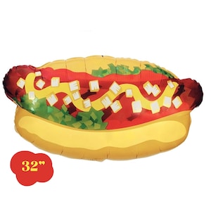 32" Hot Dog Balloon, Hot Dog Husband, Summer Party BBQ Decor, Pool Beach Party, 4th of July Birthday