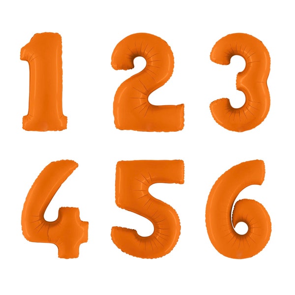 Orange Balloon Numbers 0-9, 40" Jumbo Number Balloons for Construction Theme, Orange Theme Bingo Birthday, Cutie Tangerine Party Decorations