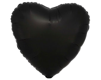 Black Heart Balloon, 18" Satin Onyx, Gothic Wedding Decor