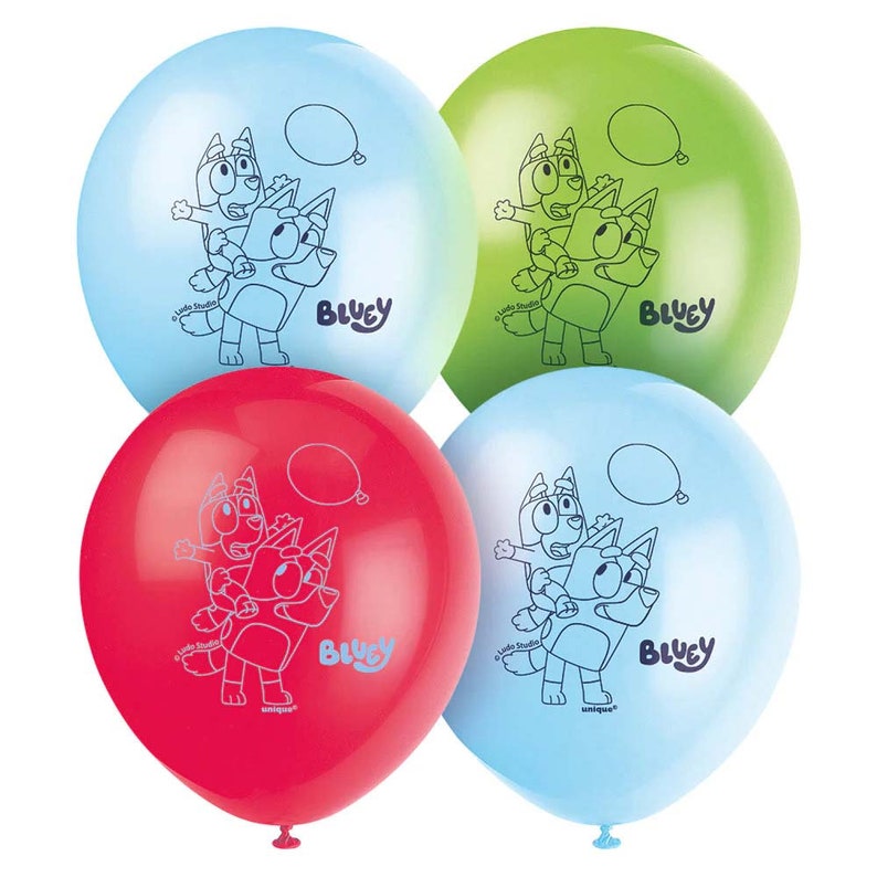 8 Bluey Birthday Balloons Bluey Birthday Bluey and Bingo Decoration Bluey Puppy Birthday Dog Balloon Puppy PawtyBluey Themed