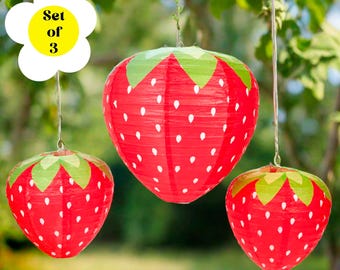 Strawberry Birthday Decor, Strawberry Lantern,Berry 1st Birthday Party,Two Sweet Birthday,Berry Sweet One,Strawberry Garland Shortcake Party