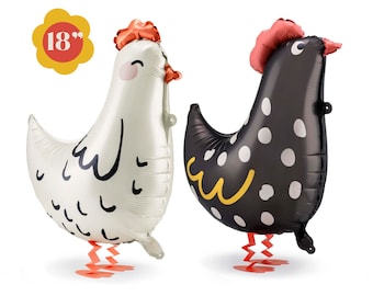 Hen Foil Balloon, Chicken Balloon, Farm Animal Party, Farm Theme, Chicken Decor, Barnyard Party, Mothers Day Balloon, Rooster Jumbo Balloon