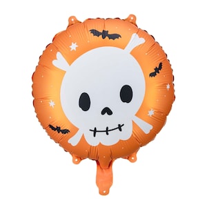 Skull Balloon, Halloween Skull and Bats Party Decorations, Kids Spooky Cute Halloween Balloon, Kids Spooky Halloween Party Foil