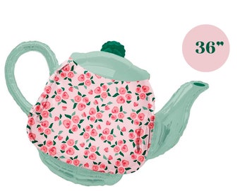 Teapot Balloon, Tea Time Party, Mothers Day Balloon Party, Tea Party Decor, Cuppa, Teapot Mylar Foil Balloon, Tea Pot, Garden Tea Party, Tea