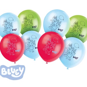 8 Bluey Birthday Balloons , Bluey Birthday, Bluey and Bingo Decoration, Bluey Puppy Birthday, Dog Balloon, Puppy Pawty,Bluey Themed Birthday