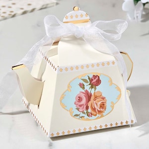 Teapot Favor Box Set of 6, Tea Time, Bachelorette Party, Garden Tea Party, Teapot Gift Box, Bride to be Favors, Mom&#39;s Birthday, Best Friend