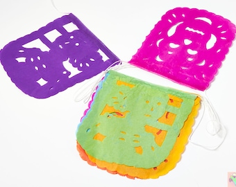 Day of the Dead Papel Picado, Colorful Dia De Los Muertos Banner, Day of the dead Banner, Dia de los Muertos Papel Picado,Skull Papel Picado