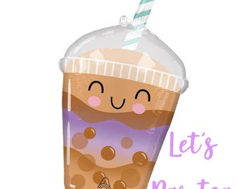 29" Boba Balloon, Bubble Tea Balloon, Sippy Friends, Milk tea, Ube Tea Balloon, Boba Makes Me Happy, Happy Boba Birthday, Boba all the Time