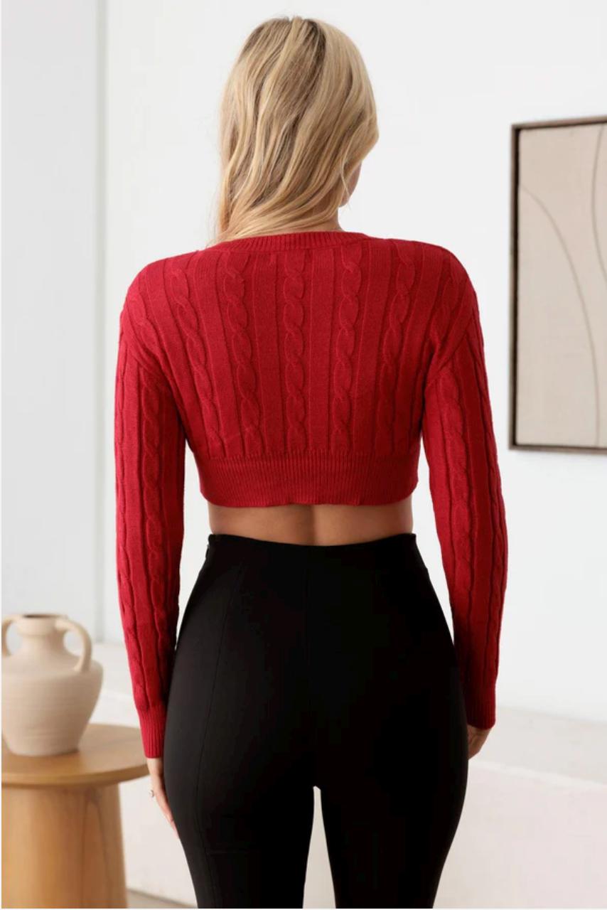 CRESENCIA™ – Cozy Soft Drape Sleeve Sweater Top