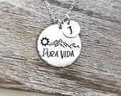 Mountain Necklace - Personalized Initial Necklace - Costa Rica - pura vida