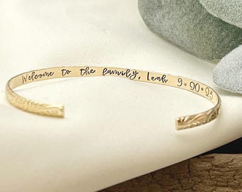 Custom Bracelet Gift to Bride from Mother in Law, Daughter In Law welcome to the family