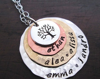 Grandma Necklace - Family Tree necklace  - personalized necklace-  Extra Large Mothers Necklace - grandmother necklace - Personalized gift