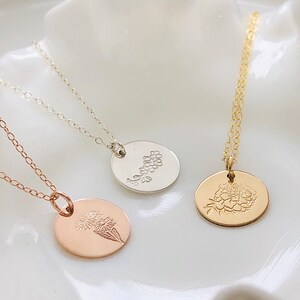 March Birth Flower Necklace, Gift for Mom Sister Daughter, Dainty Flower Necklace Minimalist Gift for Her