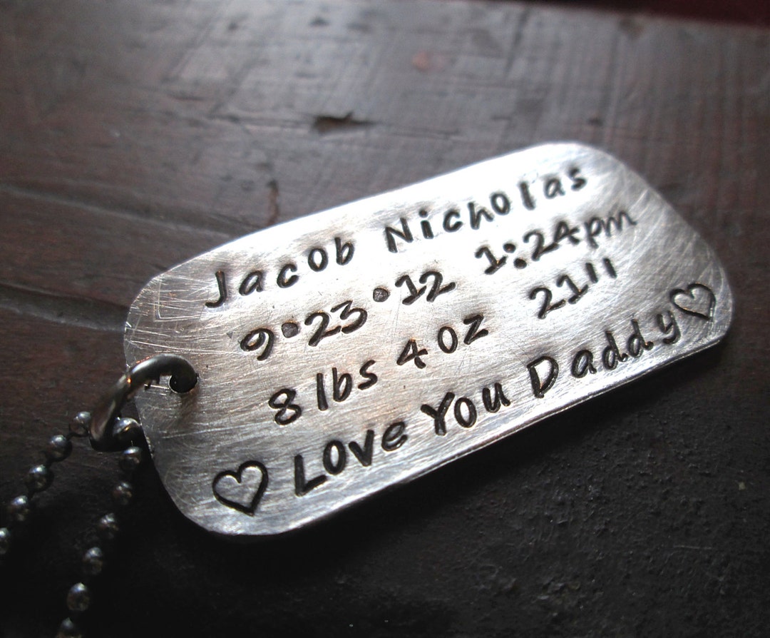 Daddy Dog Tag Necklace Personalized Dog Tag Necklace Custom Father's Day Gift for Dad Custom Men