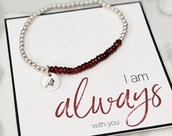 Cardinal Memorial Gift, Remembrance Bracelet , Cardinal Bracelet, I am always with you, grief gift for her,