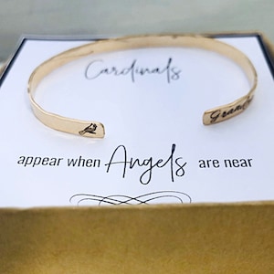 Cadeau commémoratif pour la perte d'une maman, soeur grand-mère, cadeau de sympathie, les cardinaux apparaissent lorsque les anges sont proches, mémorial aux cardinaux