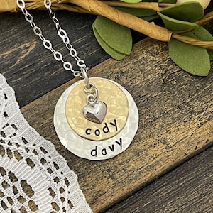 Layered Love,   Personalized Name Necklace for mom or grandma