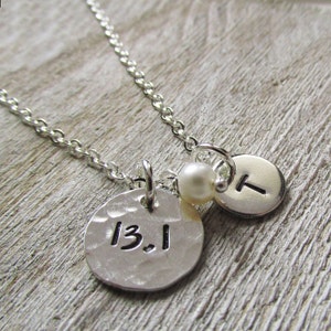 Runner Gift, Half Marathon Necklace - 13.1 Necklace - Distance Running Jewelry - Personalized Necklace - Initial Necklace