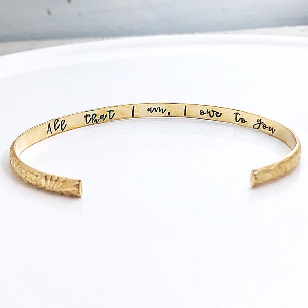 Mother of the Bride Gift - Mother of Bride Bracelet - Hidden Message Bracelet - All That I Am - Mom Gift from Daughter - Gold Filled