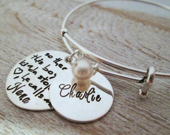 Personalized Gift for Nana Bracelet - So There's This Boy Grandma Gift - Personalized Jewelry - Mother's Day Nana Gift