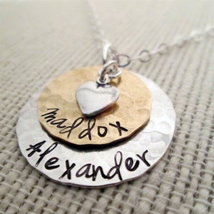 Layered Love Mom Necklace hand stamped necklace personalized necklace mothers necklace personalized gift for her image 1