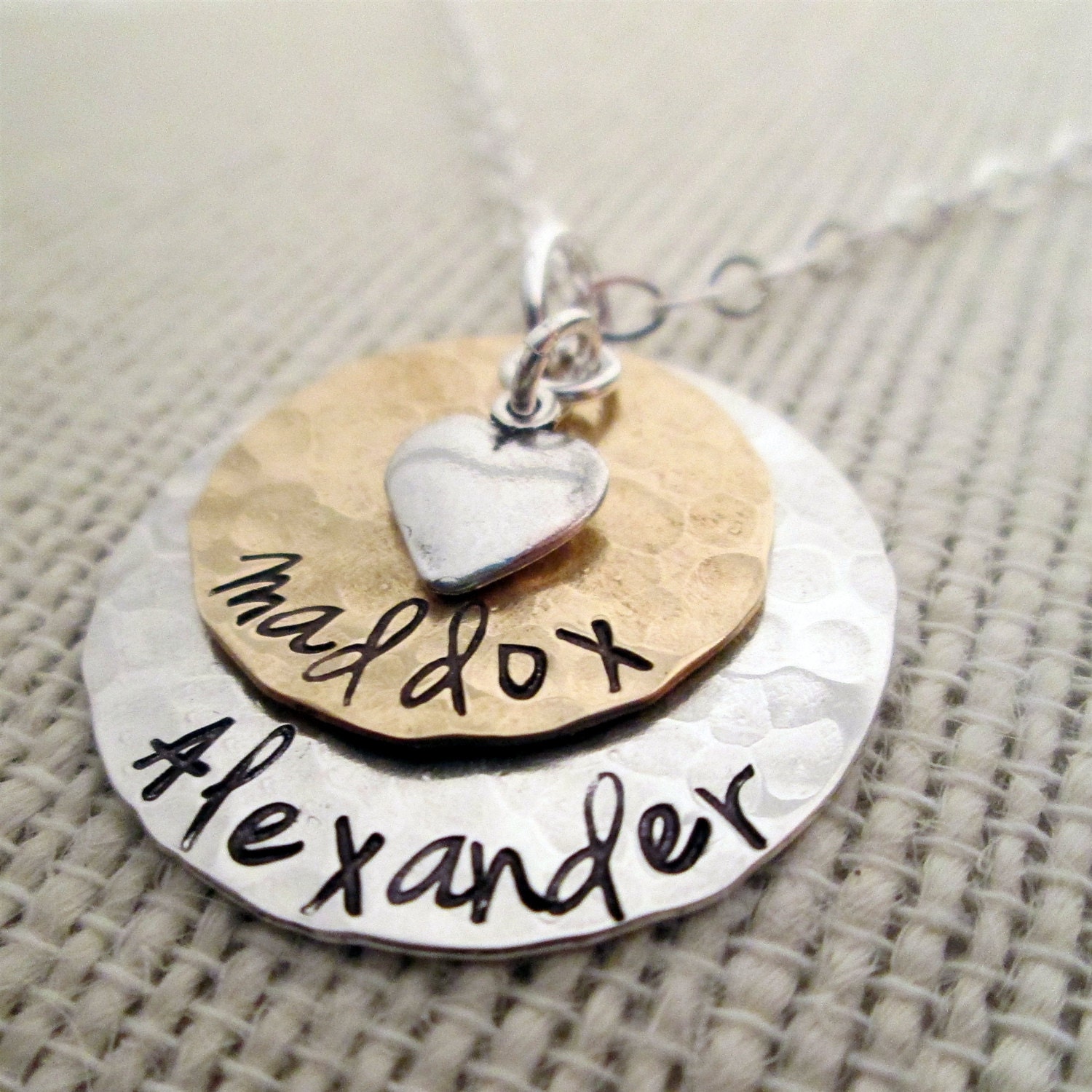 Layered Love Mom Necklace Hand Stamped 