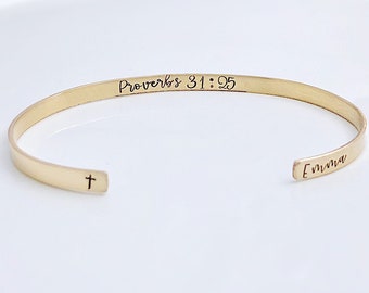 Bible Verse Bracelet, Confirmation Gift, Proverbs 31:25 Bracelet - Personalized Gift - Scripture Gift for Teen - Inspirational