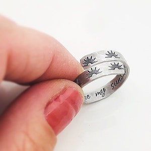 Adjustable Ring, Hidden Message Ring, You are my sunshine, Encouragement Gift for Friend -  Aluminum Ring - Sunshine Ring Gift under 20