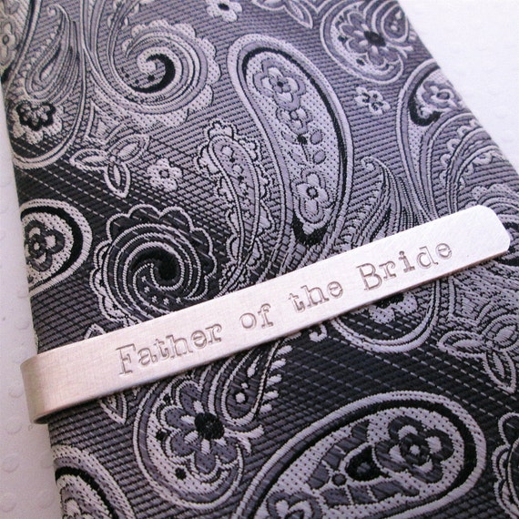 Father of the Bride Tie Clip Personalized Men's Tie Bar