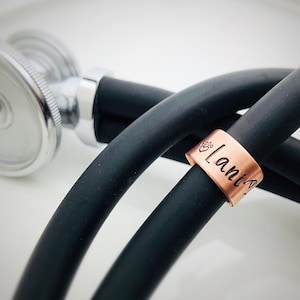 Personalized Copper Stethoscope ID Tag: Vet Tech Gift