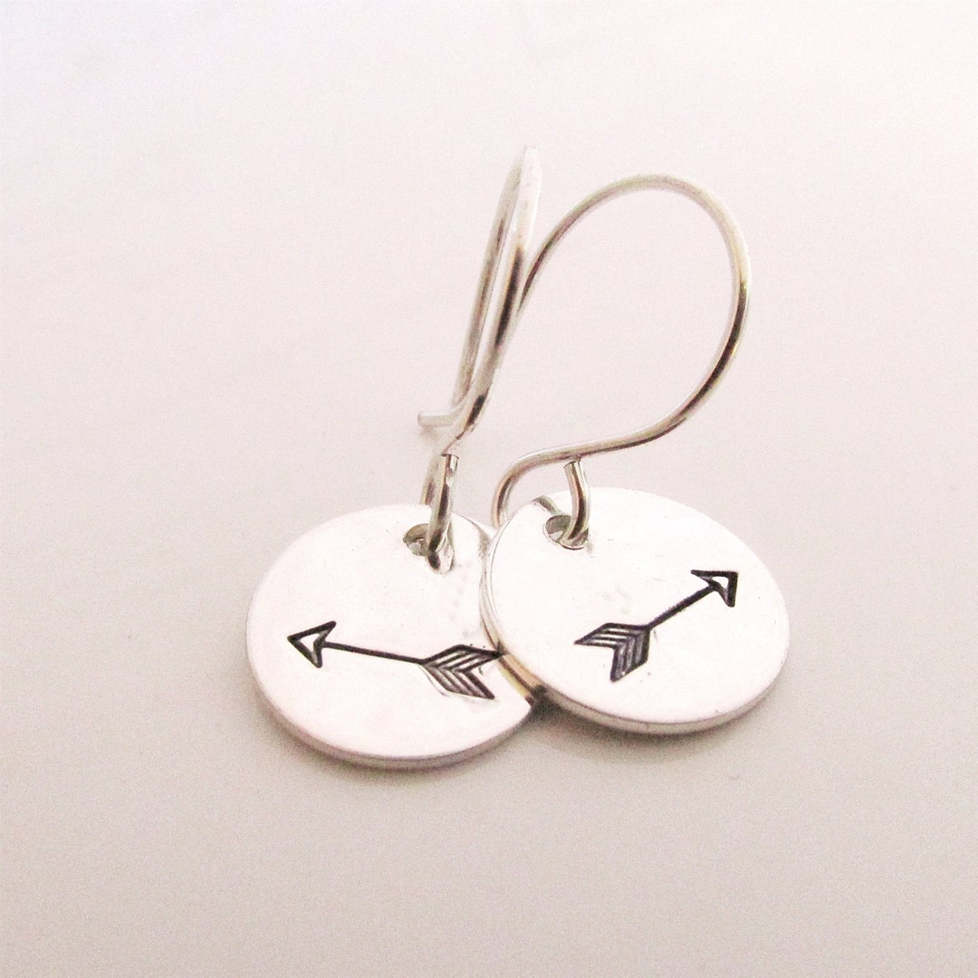 Arrow Earrings Arrow Jewelry Sterling Silver Earrings Stamped Earrings ...