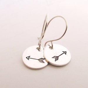 Arrow Earrings - Arrow Jewelry - Sterling silver earrings - stamped earrings - Arrows