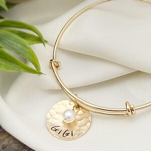 Gift for GiGi Bracelet - Gold Name Bracelet - Gold Filled Grandmother Gift - Grandma Bracelet - Gigi Gift for Mother's Day - Best Gigi image 3