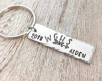 Cross Country Running Keychain - XC Team Gift  - Personalized Gift for Runner - Gift for seniors grads - Graduation  - High School CC