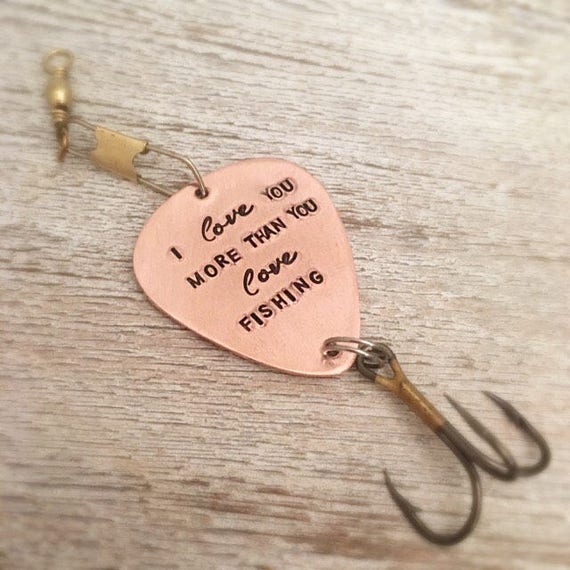 Mens Valentine Gifts - Personalized Fishing Lure - I love you more -  Husband Gift - Anniversary Gift for Him - Valentines Day for boyfriend