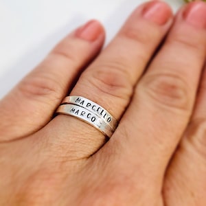 Personalized Sterling Silver Name Ring - Thin Stacking Ring