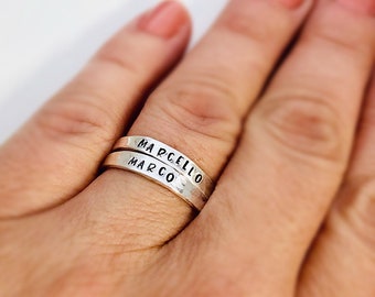 Mother's Day Gift - Mom Ring - Name Ring - Personalized Rings - Thin Stacking Rings - Personalized Gift for Mother Grandmother Nana