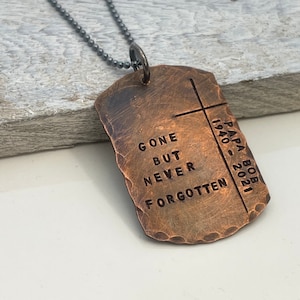 Collar con cruz, regalo conmemorativo personalizado para él, pérdida de padre, abuelo, abuela, regalo de duelo