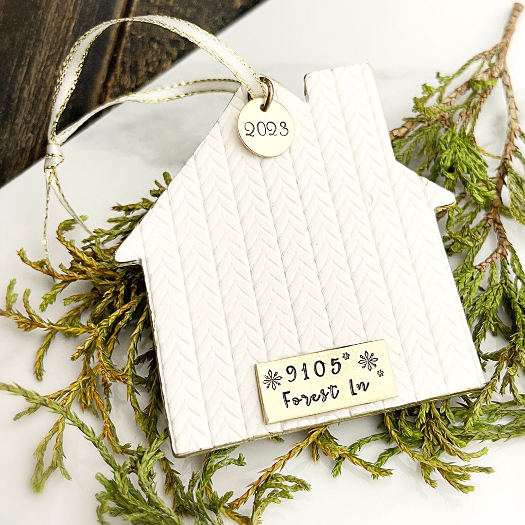 Personalized Ornaments, New Home Gift, First House Ornaments, Address